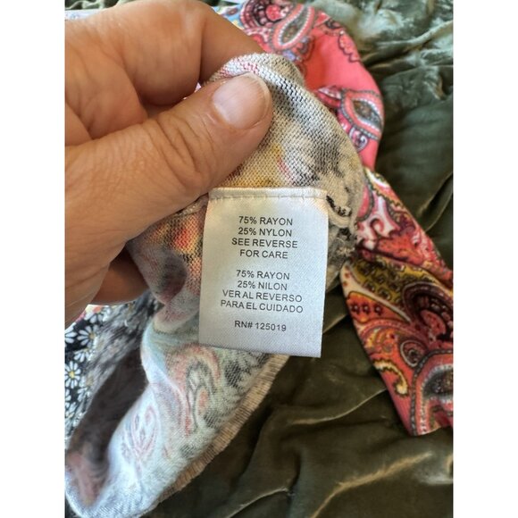 Joseph A Banks Womens Boho Paisley Daisies Cardigan XL - Picture 7 of 10
